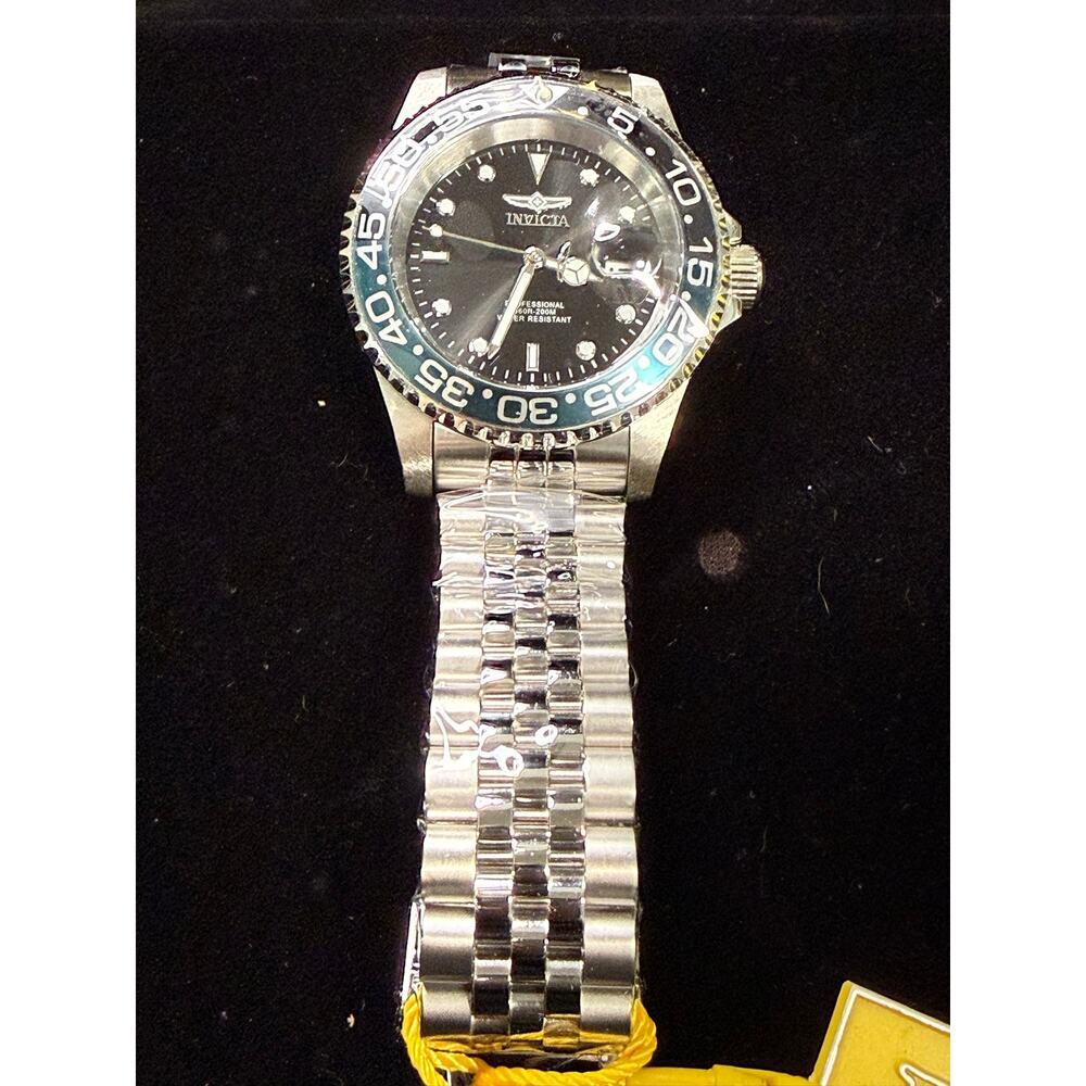 NEW! Invicta 40mm Men PRO DIVER Black And Blue Bezel Jubilee SS Bracelet 34104 - Picture 2 of 6